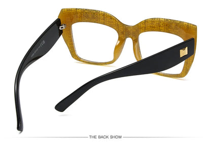 COMPUTER GLASSES / EXECUTIVE Oversize Women's Glasses Fashion  Square Ladies Eyeglasses Blue Clear Lens Optical Female Eyewear Anti Blue Light