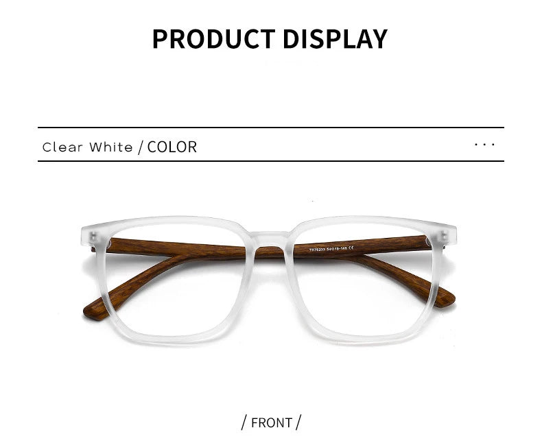 ANTI BLUE LIGHT Wood Pattern Retro /  Glasses for Men Optical TR90 MEN / WOMEN  Square Glasses Frame  Clear Lens Gift Frames F75233