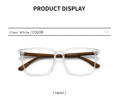 ANTI BLUE LIGHT Wood Pattern Retro /  Glasses for Men Optical TR90 MEN / WOMEN  Square Glasses Frame  Clear Lens Gift Frames F75233