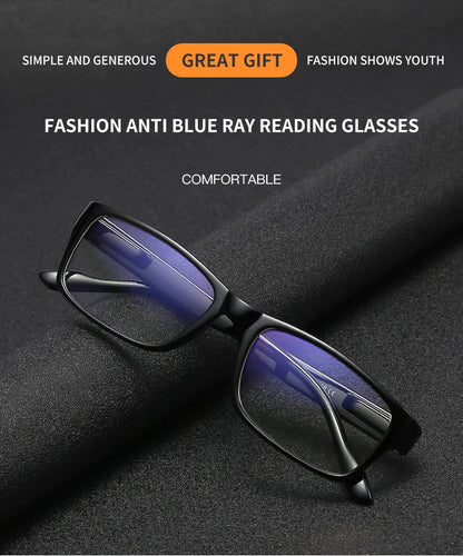 Reading Glasses Women Retro Anti Blue Light Clear Glasses Men Classic Rectangle Hyperopia Eyeglasses +1.0 +1.5 +2.0 +2.5 To +4.0