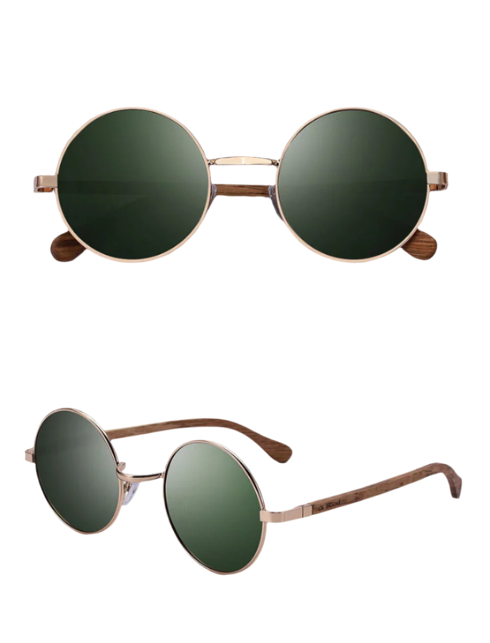 Wood Retro Round Wood Sunglasses For Men / Women Wooden Sun Glasses Polarized Blue Mirror Eyewear