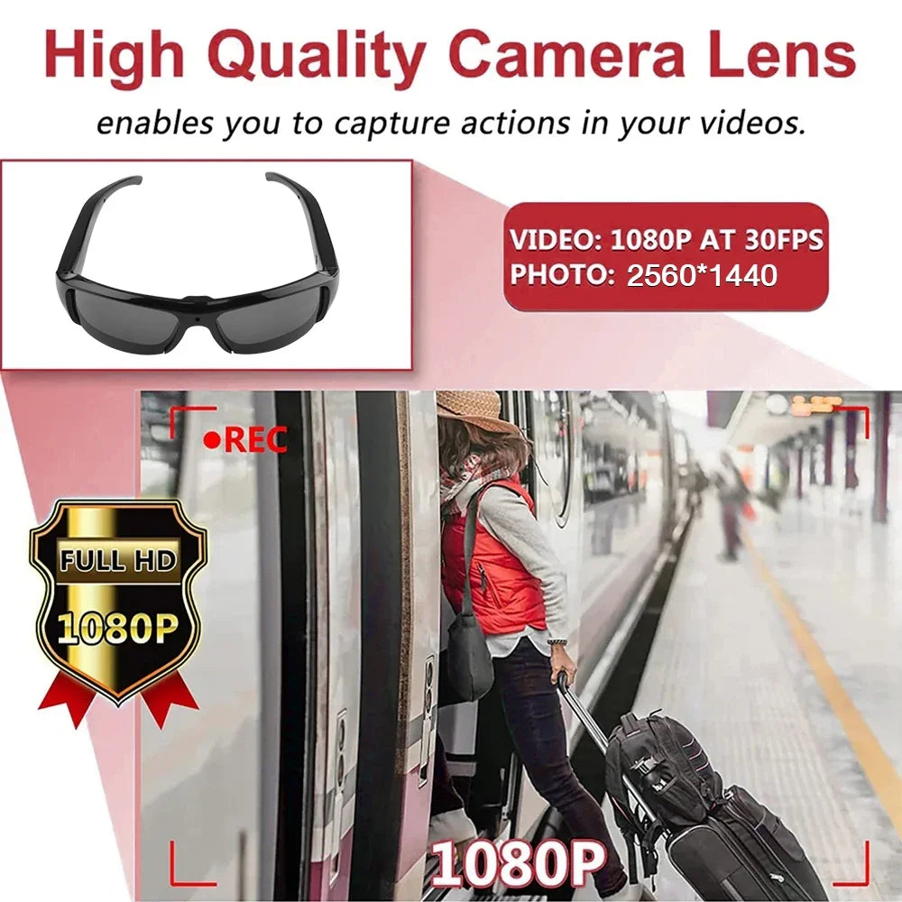 Ai Smart Glasses Unisex  Mini Glasses Camera Portable Outdoor Security Sports DV DVR Video Recorder Surveillance Camcorder For Driving