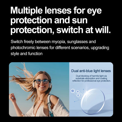 Ai Smart Glasses Unisex AI Camera Smart Glasses Q&A Translation Photo Take Video Record Wireless Call Protection Lenses Sports Sunglasses Gift