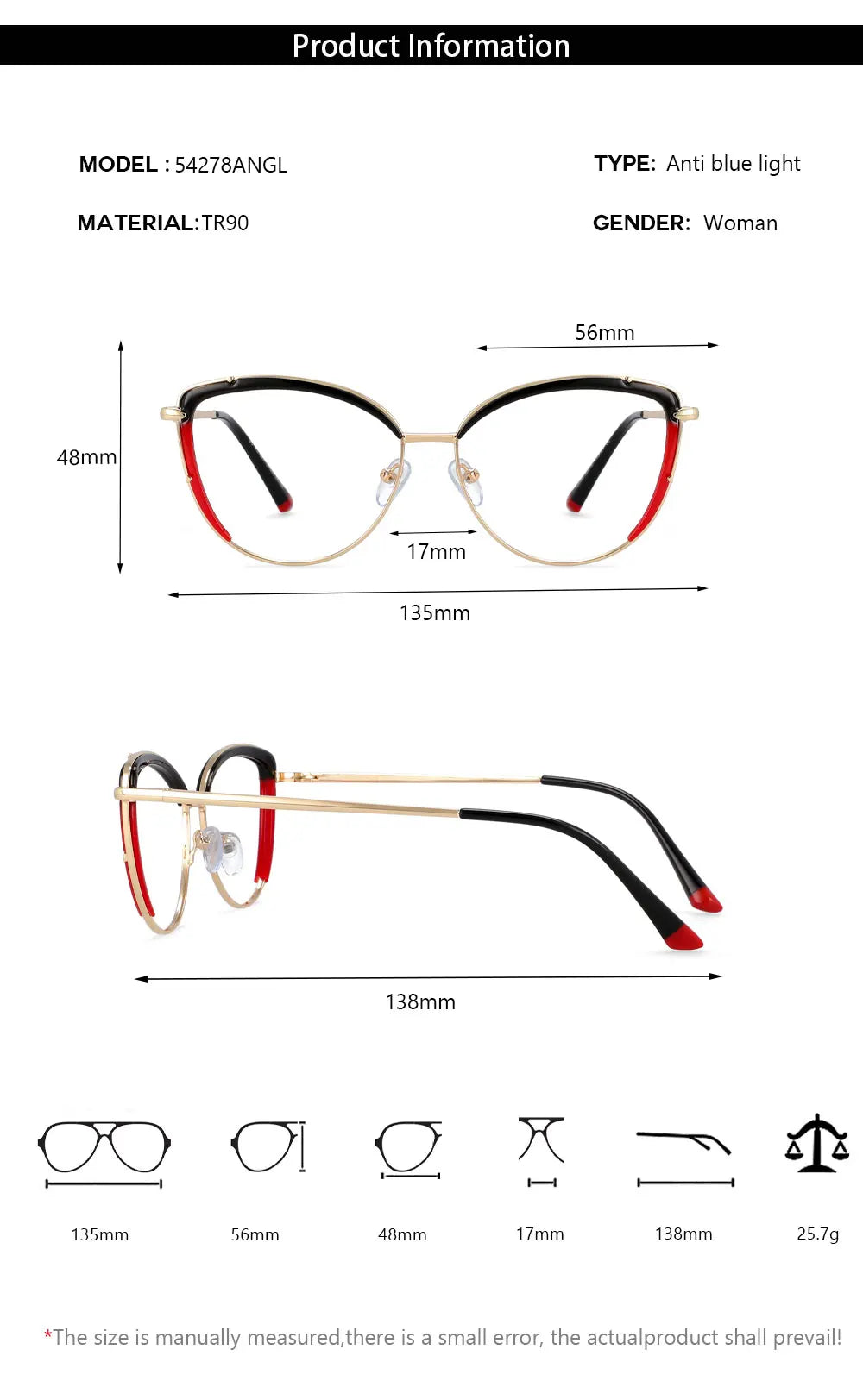 COMPUTER GLASSES ANTI BLUE LIGHT Frames Women Tr90 Fashion Computer Eyeglasses
