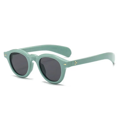 ANTI BLUE LIGHT  Round Women Glasses Frame Retro Sunglasses Rivets Decoration Optical Men Orange Eyeglasses Frame