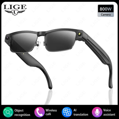 Sunglasses Smart Glasses 8 Million Pixels Recording Videos AI Photo Recognition Answer Translation 270mAh Bluetooth Glasses New