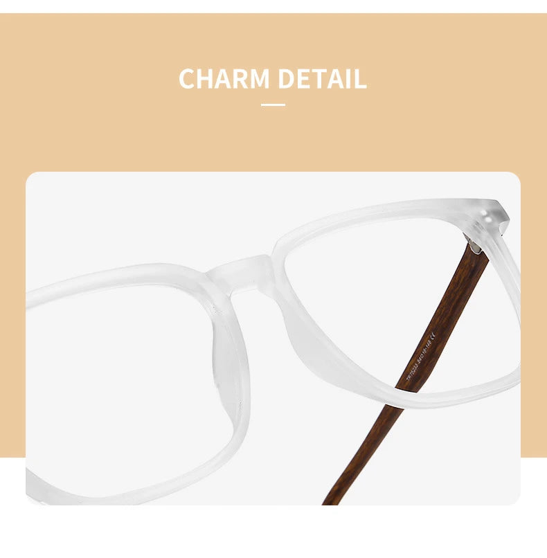 ANTI BLUE LIGHT Wood Pattern Retro /  Glasses for Men Optical TR90 MEN / WOMEN  Square Glasses Frame  Clear Lens Gift Frames F75233