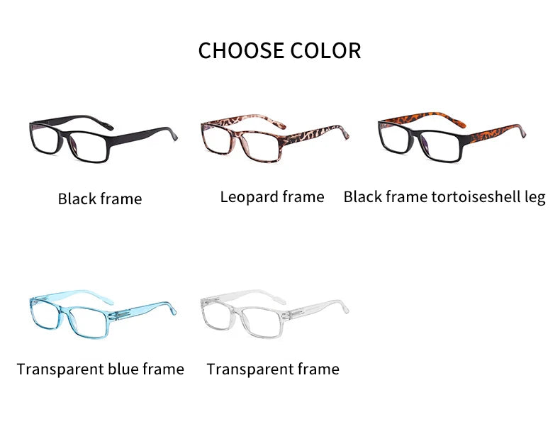 Reading Glasses Women Retro Anti Blue Light Clear Glasses Men Classic Rectangle Hyperopia Eyeglasses +1.0 +1.5 +2.0 +2.5 To +4.0