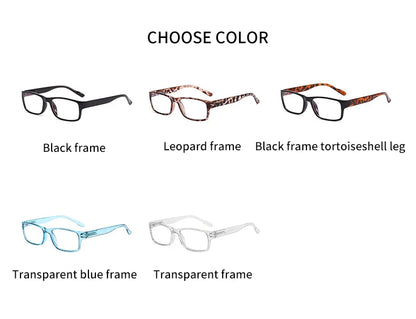 Reading Glasses Women Retro Anti Blue Light Clear Glasses Men Classic Rectangle Hyperopia Eyeglasses +1.0 +1.5 +2.0 +2.5 To +4.0