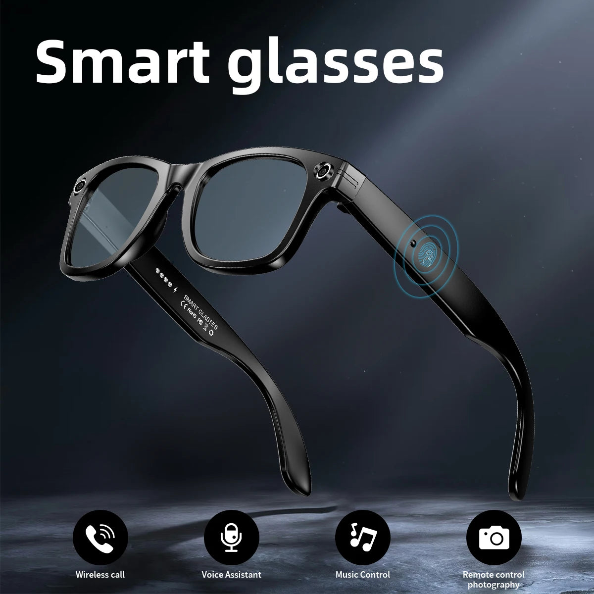 Ai Smart Glasses Unisex AI Camera Smart Glasses Q&A Translation Photo Take Video Record Wireless Call Protection Lenses Sports Sunglasses Gift