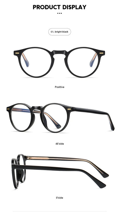 ANTI BLUE LIGHT Round Prescription Glasses Men's Eyeglasses Lunettes Myopia Lenses Eyepieces for Reading Glass Eyewear