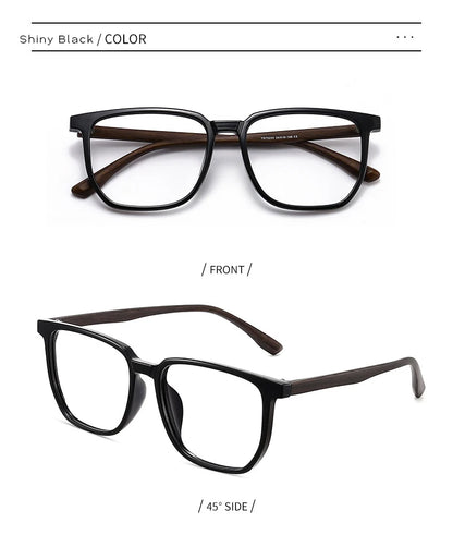 ANTI BLUE LIGHT Wood Pattern Retro /  Glasses for Men Optical TR90 MEN / WOMEN  Square Glasses Frame  Clear Lens Gift Frames F75233