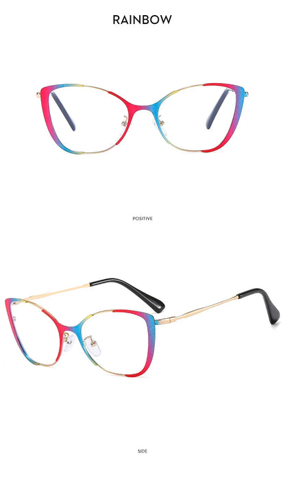 COMPUTER GLASSES / EXECUTIVE Trend New Fashion Metal Cat Eye Anti-Blue Light Luxury Women Glasses Brand Design Men Computer Reading Optical Spectacle Lentes