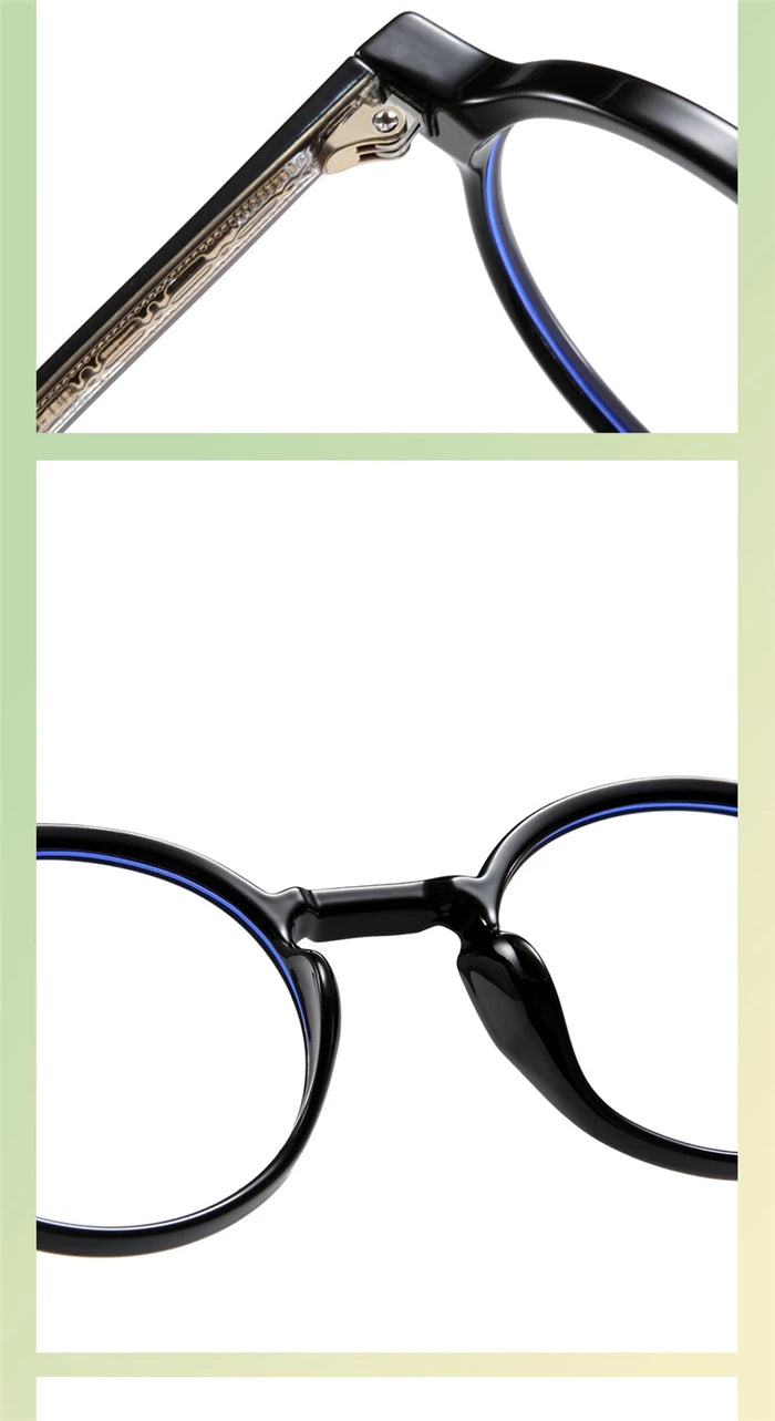 ANTI BLUE LIGHT Round Prescription Glasses For The Nearsighted Fashion TR90 Women Men Myopes Lunettes