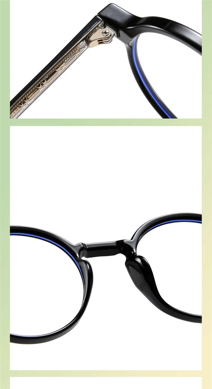 ANTI BLUE LIGHT Round Prescription Glasses For The Nearsighted Fashion TR90 Women Men Myopes Lunettes