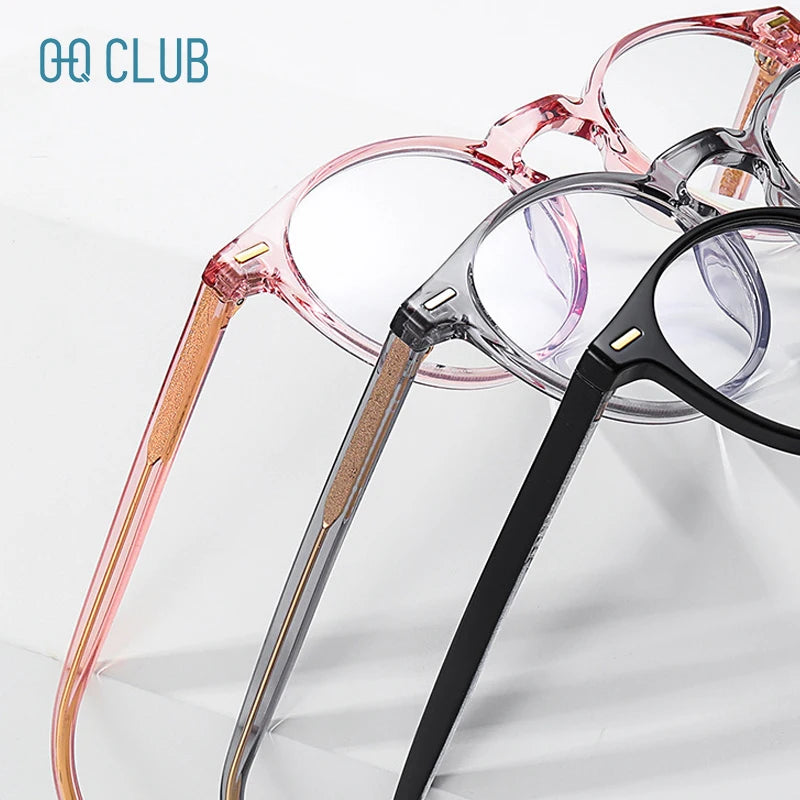 ANTI BLUE LIGHT Round Prescription Glasses Men's Eyeglasses Lunettes Myopia Lenses Eyepieces for Reading Glass Eyewear