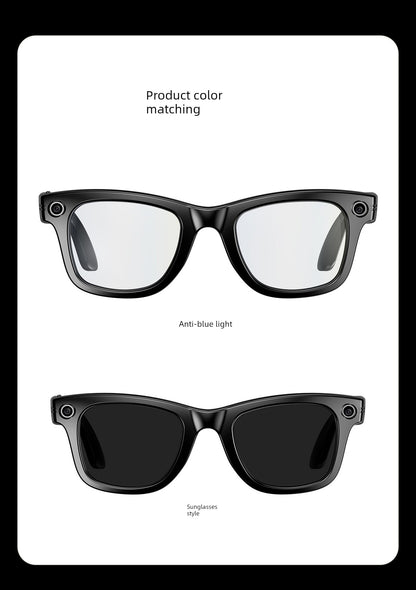 Ai Smart Glasses Unisex Smart Glasses Camera Shooting Function AI Translation Travel Black Technology Outdoor Sunglasses Built-in Camera Recording Integrated