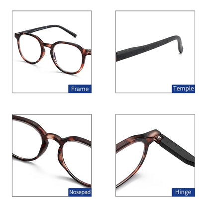 ANTI BLUE LIGHT Retro Circular  Glasses Blue Light Blocking Round Computer Eyeglasses for Unisex Fashion