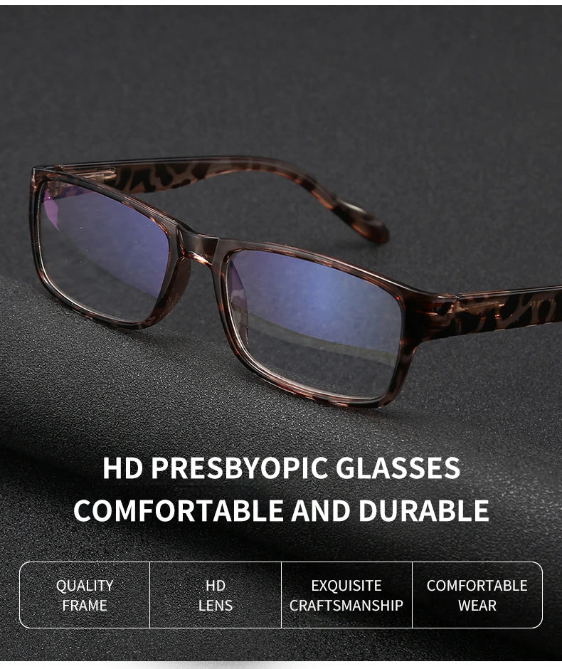 Reading Glasses Women Retro Anti Blue Light Clear Glasses Men Classic Rectangle Hyperopia Eyeglasses +1.0 +1.5 +2.0 +2.5 To +4.0