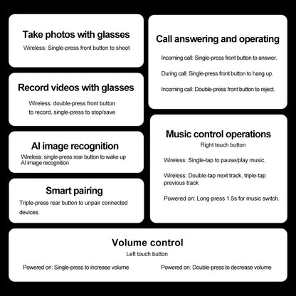 Ai Smart Glasses Unisex AI Camera Smart Glasses Q&A Translation Photo Take Video Record Wireless Call Protection Lenses Sports Sunglasses Gift