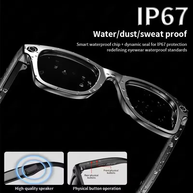 Ai Smart Glasses Unisex  smart glasses with Camera Video 8MP Translation Sunglasses Bluetooth Call Music Play Men Women Recording 100+ Languages