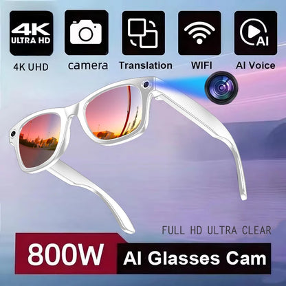 Ai Smart Glasses Unisex New Smart Glasses Recording Videos AI Photo Recognition Translation Call Sunglasses Men Women Waterproof Bluetooth Glasses