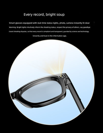 Ai Smart Glasses Unisex Smart Glasses Camera Shooting Function AI Translation Travel Black Technology Outdoor Sunglasses Built-in Camera Recording Integrated