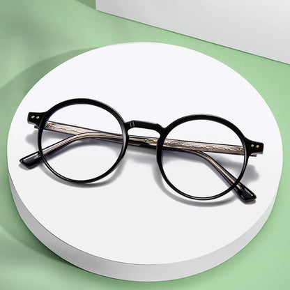 ANTI BLUE LIGHT Round Prescription Glasses For The Nearsighted Fashion TR90 Women Men Myopes Lunettes