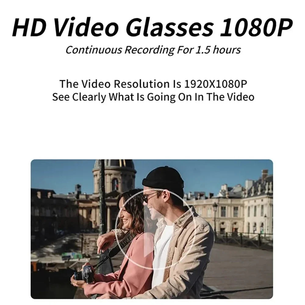 Ai Smart Glasses Unisex  Mini Glasses Camera Portable Outdoor Security Sports DV DVR Video Recorder Surveillance Camcorder For Driving