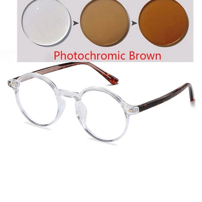 ANTI BLUE LIGHT Round Prescription Glasses For The Nearsighted Fashion TR90 Women Men Myopes Lunettes