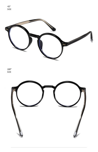 ANTI BLUE LIGHT Round Prescription Glasses For The Nearsighted Fashion TR90 Women Men Myopes Lunettes