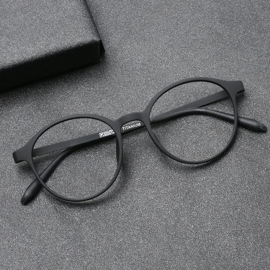 3050 Pure Titanium Round Frame Anti Blue Light Reading Glasses Men / Woman Computer Presbyopic Eyeglasses Magnifying Eyewear