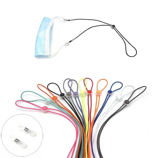 2Pcs Fashion Children Nylon Sunglasses Mask Holder Lanyard Adjustable Elastic Rope Glasses Chain Neck Strap Glasses Accessories