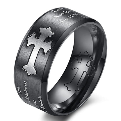 Ring Isaiah Book Carving Bible Verse Prayer Verse Finger Ring Stainless Steel Religious Rings For Men Women Gift