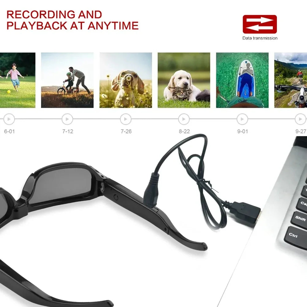 Ai Smart Glasses Unisex  Mini Glasses Camera Portable Outdoor Security Sports DV DVR Video Recorder Surveillance Camcorder For Driving