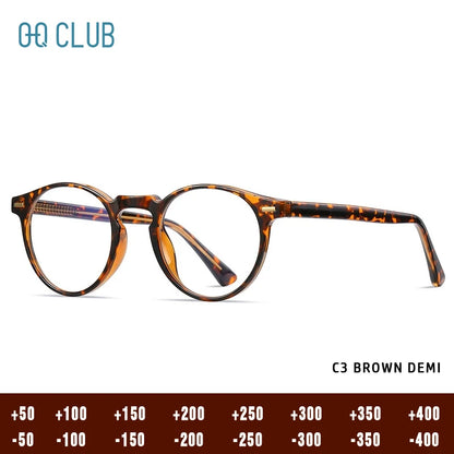 ANTI BLUE LIGHT Round Prescription Glasses Men's Eyeglasses Lunettes Myopia Lenses Eyepieces for Reading Glass Eyewear