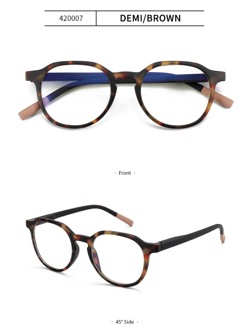 ANTI BLUE LIGHT Retro Circular  Glasses Blue Light Blocking Round Computer Eyeglasses for Unisex Fashion