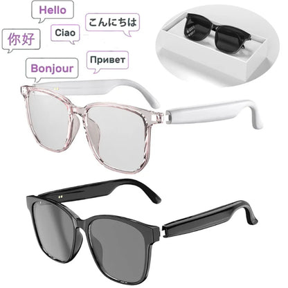 Ai Smart Glasses Unisex  Smart Glasses Translator 144 Languages Real-time Translation  Translation Bluetooth AI Translator Glasses Built-in Mic Speakers