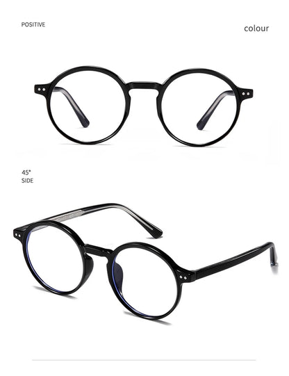 ANTI BLUE LIGHT Round Prescription Glasses For The Nearsighted Fashion TR90 Women Men Myopes Lunettes