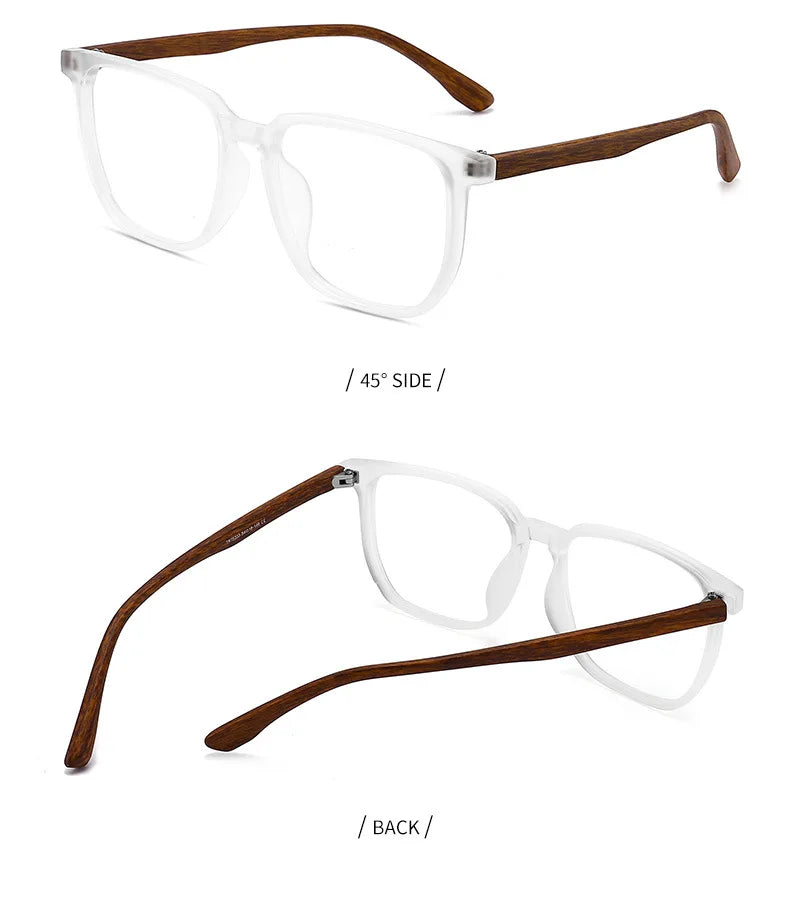 ANTI BLUE LIGHT Wood Pattern Retro /  Glasses for Men Optical TR90 MEN / WOMEN  Square Glasses Frame  Clear Lens Gift Frames F75233