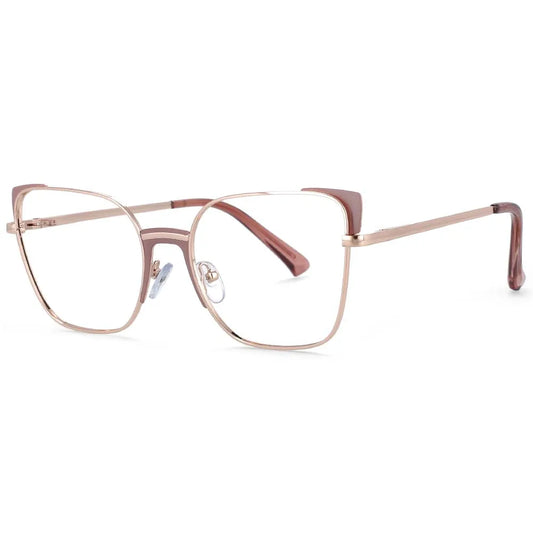 COMPUTER GLASSES / EXECUTIVE Cat Eye Rectangle Anti Blue Light Optical Metal Glasses Frames Women Fashion