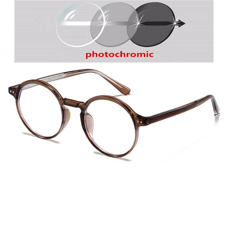 ANTI BLUE LIGHT Round Prescription Glasses For The Nearsighted Fashion TR90 Women Men Myopes Lunettes