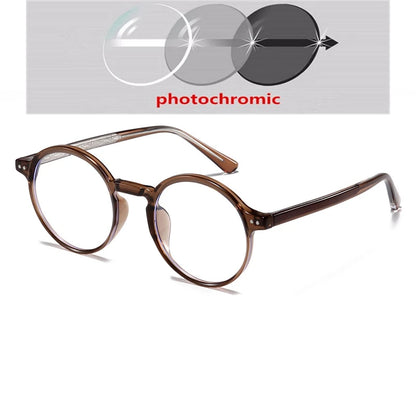 ANTI BLUE LIGHT Round Prescription Glasses For The Nearsighted Fashion TR90 Women Men Myopes Lunettes