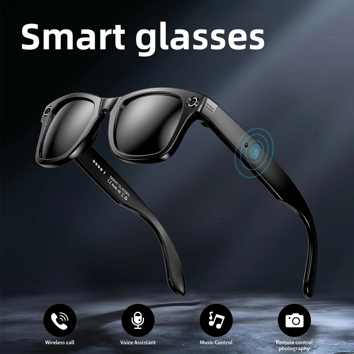 Ai Smart Glasses Unisex AI Camera Smart Glasses Q&A Translation Photo Take Video Record Wireless Call Protection Lenses Sports Sunglasses Gift