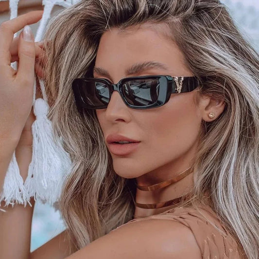 Cat Frame Sunglasses Women / Men Fashion Rectangle Metal Hinges UV400
