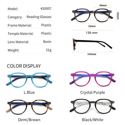 ANTI BLUE LIGHT Retro Circular  Glasses Blue Light Blocking Round Computer Eyeglasses for Unisex Fashion
