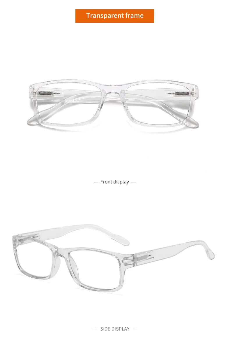 Reading Glasses Women Retro Anti Blue Light Clear Glasses Men Classic Rectangle Hyperopia Eyeglasses +1.0 +1.5 +2.0 +2.5 To +4.0
