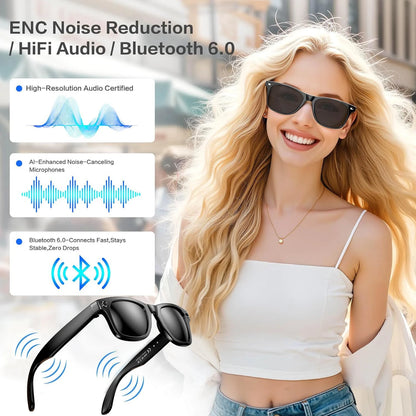Ai Smart Glasses Unisex New Smart Glasses Recording Videos AI Photo Recognition Translation Call Sunglasses Men Women Waterproof Bluetooth Glasses