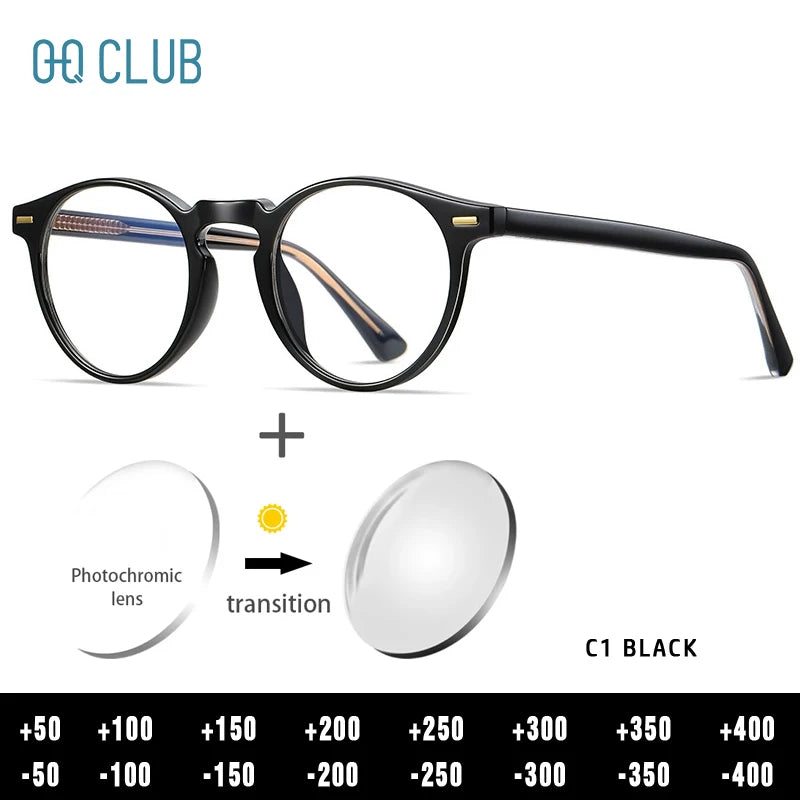 ANTI BLUE LIGHT Round Prescription Glasses Men's Eyeglasses Lunettes Myopia Lenses Eyepieces for Reading Glass Eyewear