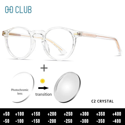 ANTI BLUE LIGHT Round Prescription Glasses Men's Eyeglasses Lunettes Myopia Lenses Eyepieces for Reading Glass Eyewear
